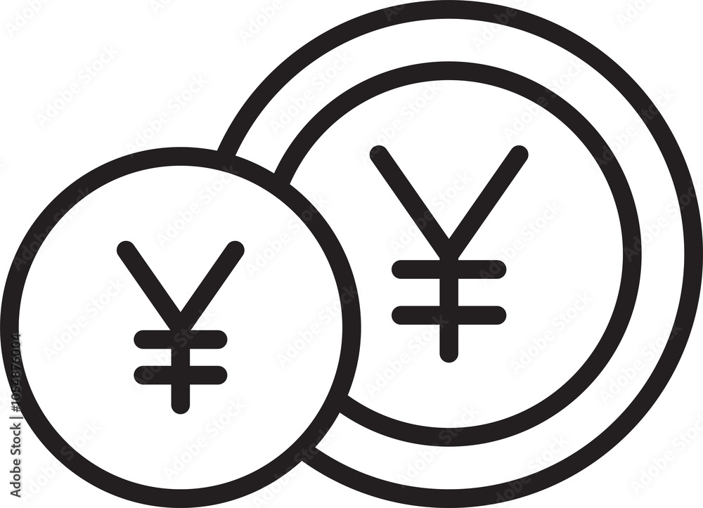 Fototapeta premium Yuan Renminbi Coins Icon