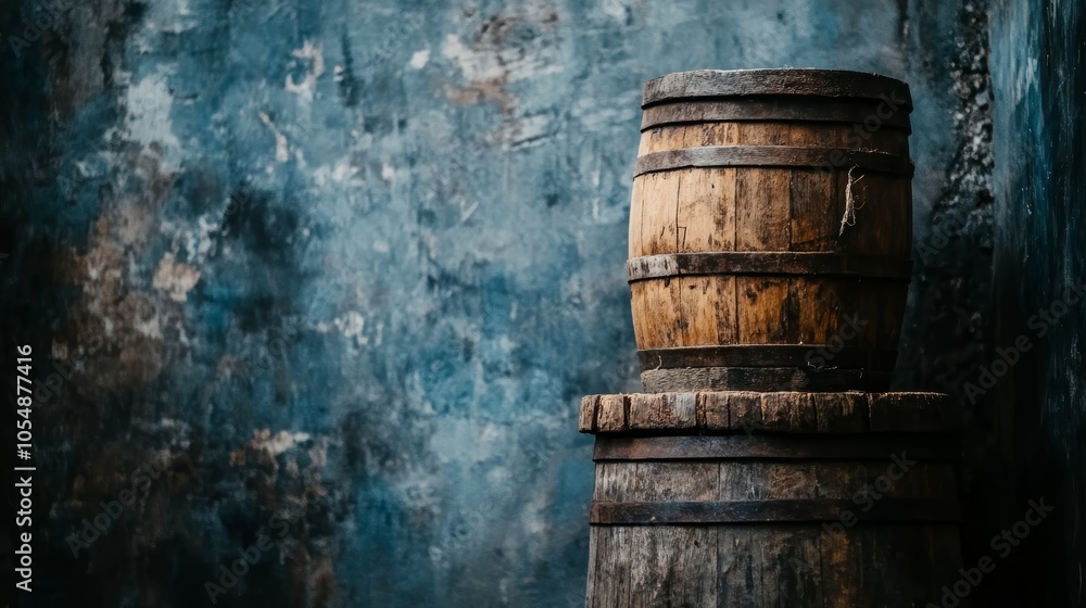 Rustic charm, two wooden barrels capturing the essence of traditional craftsmanship Rustic charm, two wooden barrels capturing the essence of traditional craftsmanship