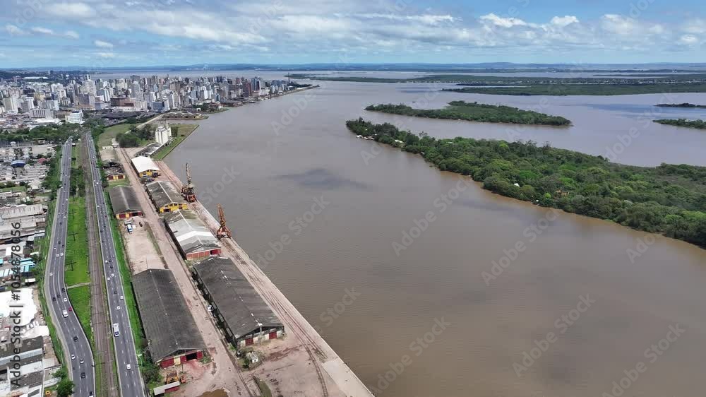 Porto Alegre Skyline At Porto Alegre Rio Grande Do Sul Brazil. Stunning Landscape Of Highway Road Viewed From Above. Industry Landscape Commercial Building Beautiful. Industry Town. Porto Alegre Skyline At Porto Alegre Rio Grande Do Sul Brazil. Stunning Landscape Of Highway Road Viewed From Above. Industry Landscape Commercial Building Beautiful. Industry Town.