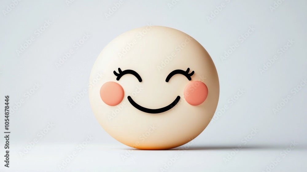 Cute Smiling Face with Blush and Cheerful Expression Cute Smiling Face with Blush and Cheerful Expression