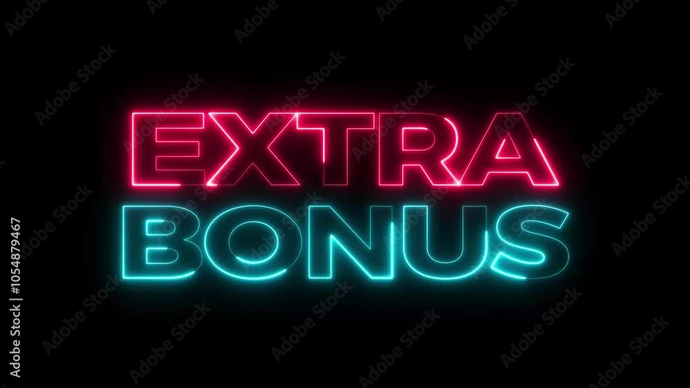 Extra Bonus Neon text animation UHD 4K video. Extra Bonus Neon text animation UHD 4K video.