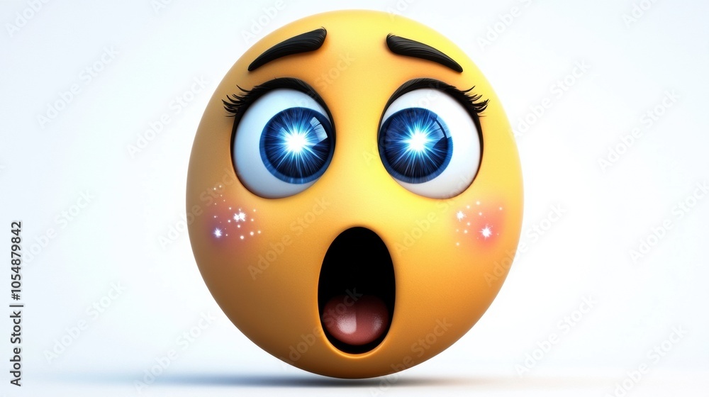 Surprised Emoji with Big Eyes and Open Mouth Expression