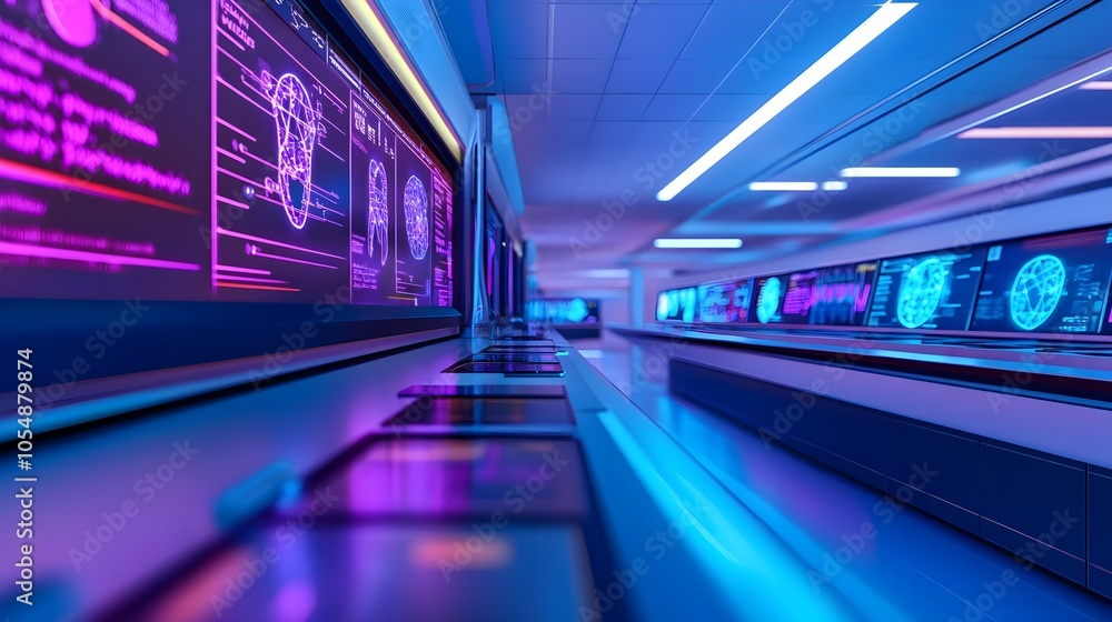 Fototapeta premium Futuristic Control Room Interior