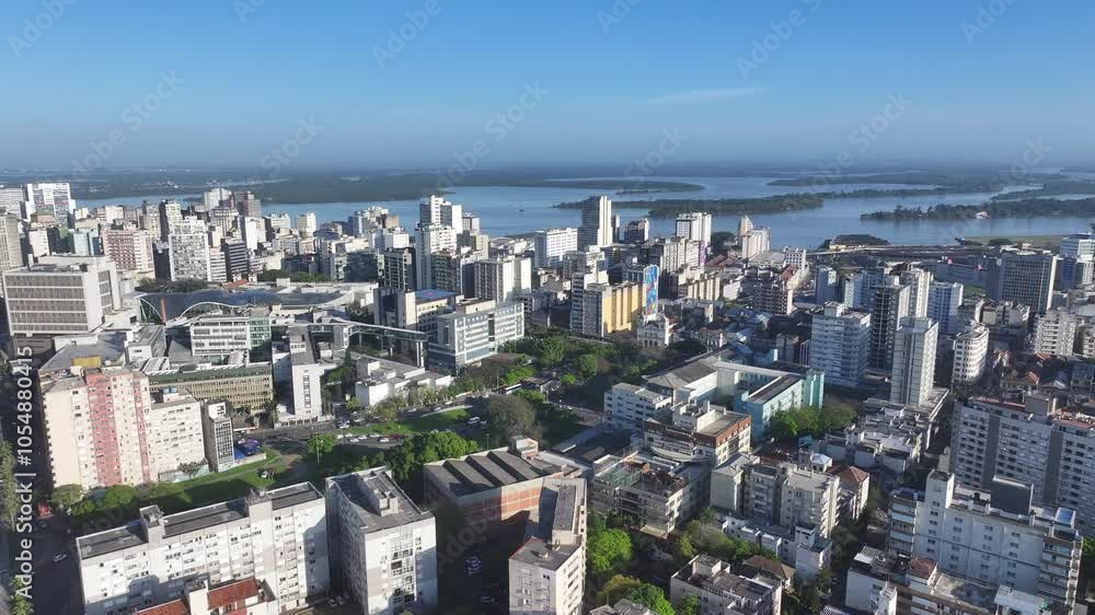 Porto Alegre Skyline At Porto Alegre Rio Grande Do Sul Brazil. Bustling Downtown Cityscape With Modern Buildings. Industry Landscape Company Building Stunning. Industry Flyover Town. Porto Alegre Skyline At Porto Alegre Rio Grande Do Sul Brazil. Bustling Downtown Cityscape With Modern Buildings. Industry Landscape Company Building Stunning. Industry Flyover Town.