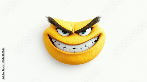 Funny Animated Character with Mischievous Smile