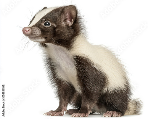 full body profile image of Skunk, clean white background --no background --ar 5:4 --personalize hw78sxm --v 6.1 Job ID: f29b485f-2cd9-4f1e-8b91-72e461fd55c9 photo