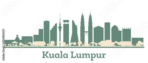Photography Abstract Kuala Lumpur city Skyline silhouette with Color Buildings