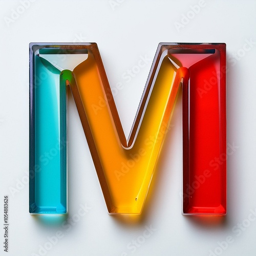 M アルファベット 立体  ガラス プラスチック おもちゃ ブロック