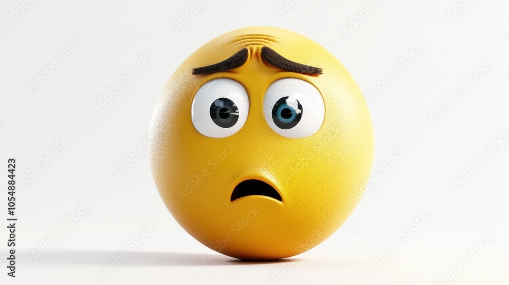 Sad Emoji with Big Eyes and Frown Expression Sad Emoji with Big Eyes and Frown Expression