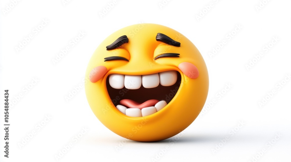 Fototapeta premium Happy Emoji with Joyful Expression and Bright Colors