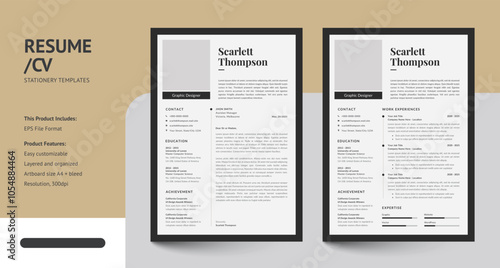 Minimalist CV Resume Design Template
