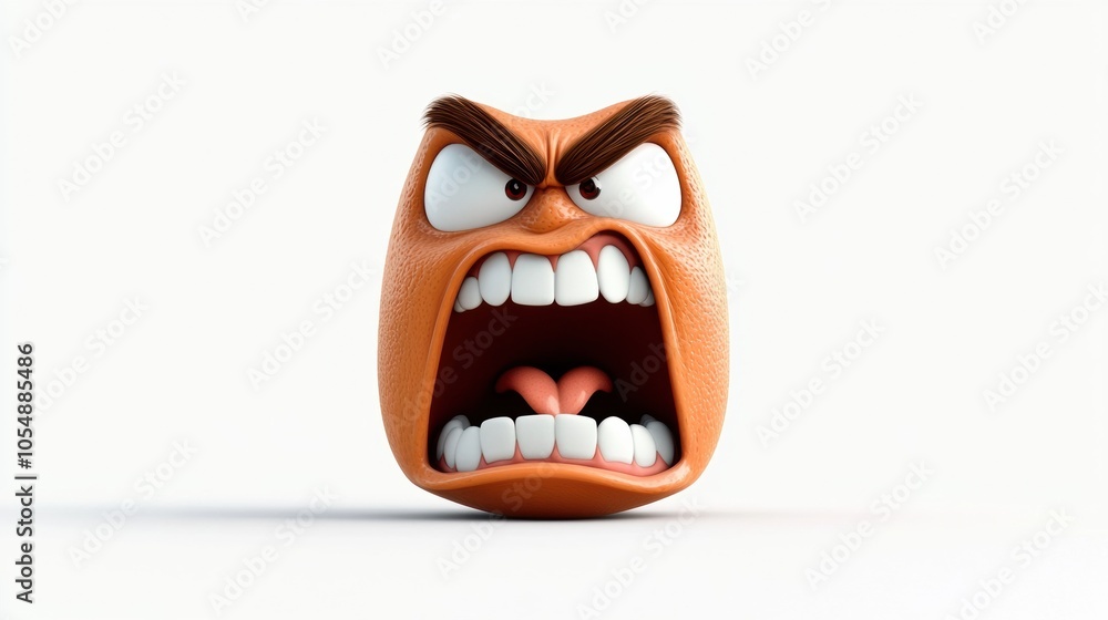 Cartoon Character with Angry Expression and Features Cartoon Character with Angry Expression and Features