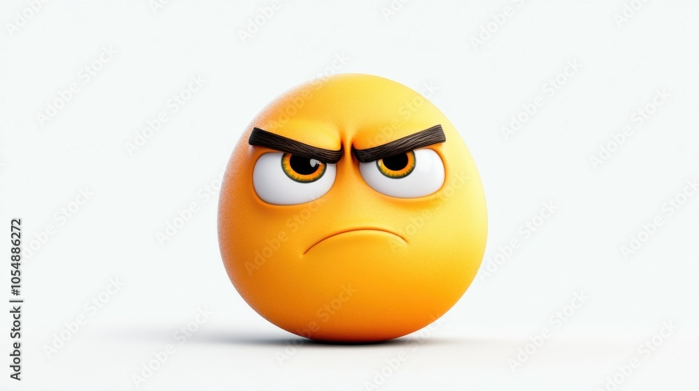 Angry Emoji with Frown and Intense Expression Angry Emoji with Frown and Intense Expression