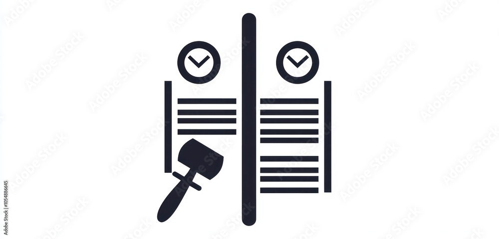 Icon representing legal agreements, clean design for contracts and consents. Icon representing legal agreements, clean design for contracts and consents.