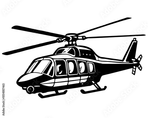 Helicopter silhouette,fighter helicopter silhouette illustration,fighter helicopter