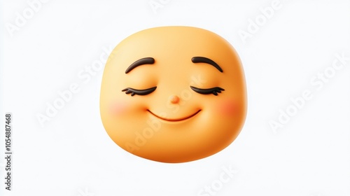 Wallpaper Mural Smiling Emoji Face with Closed Eyes and Blush Torontodigital.ca