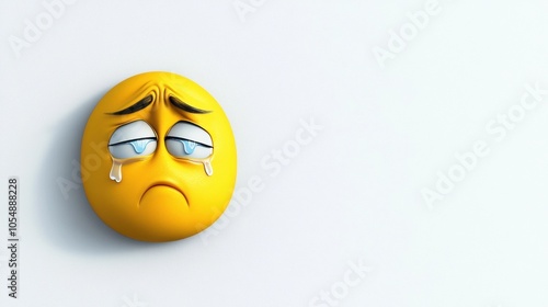 Wallpaper Mural Sad Emoji with Tears on a Light Background Torontodigital.ca