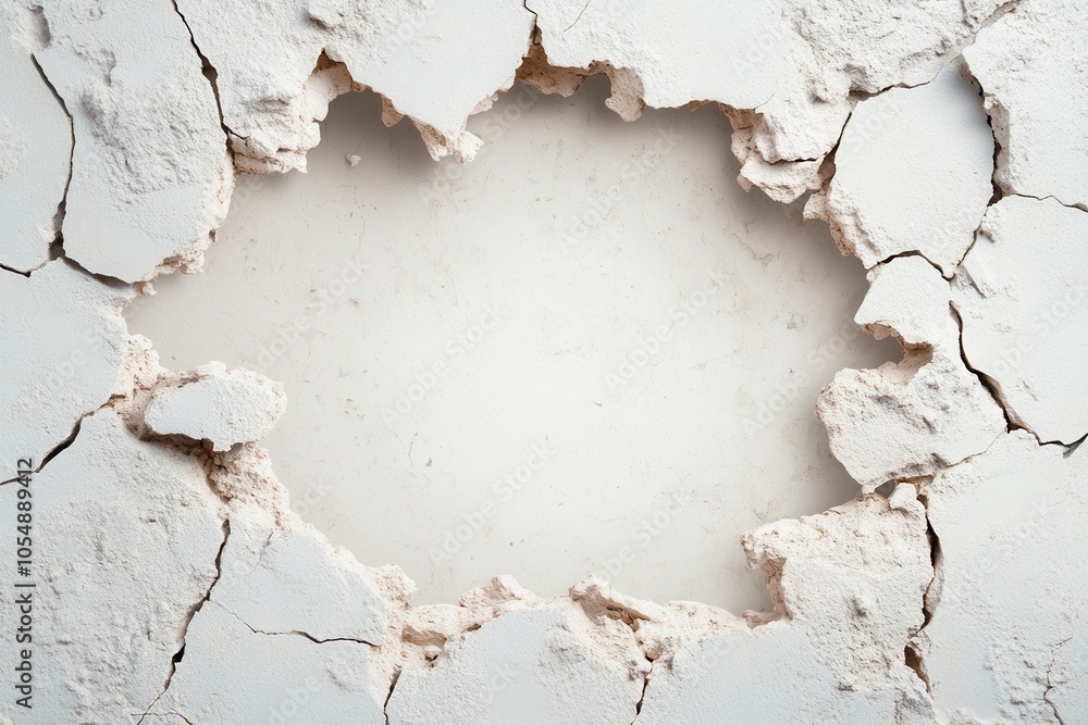 Fototapeta premium Artistic Cracking Wall Revealing Underlying Surface