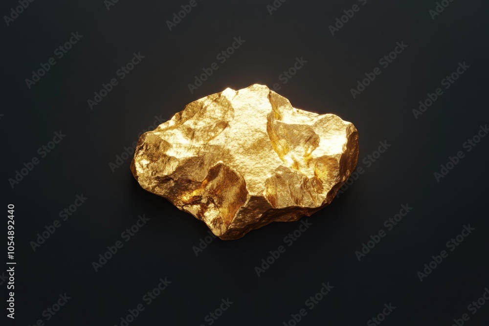 Gold nugget isolated on black background. Gold nugget isolated on black background.
