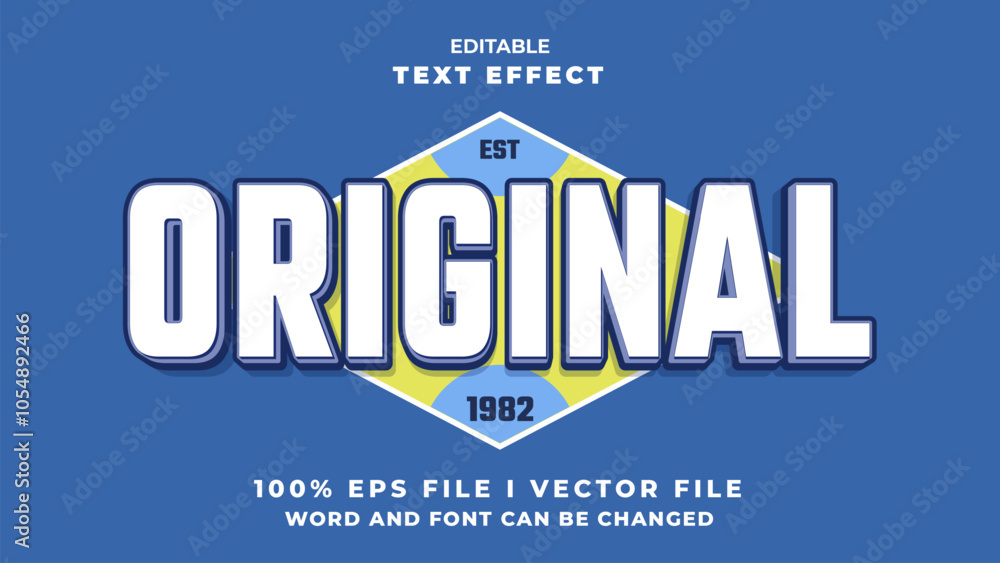 Obraz premium editable 3d original bold text effect.typhography logo