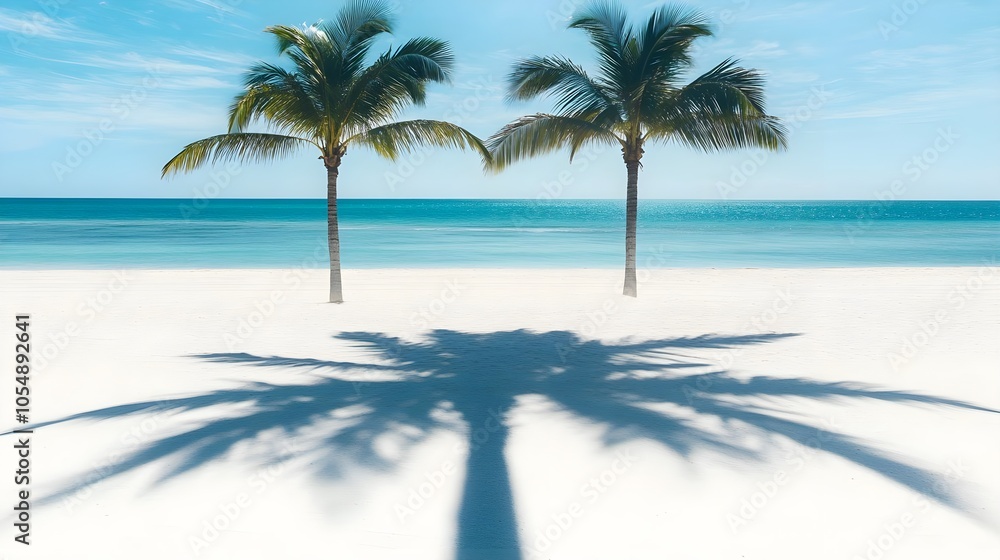 Palm Trees Beach Shadow Palm Trees Beach Shadow