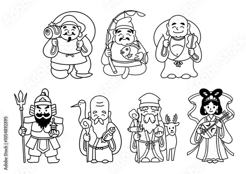 七福神　線画