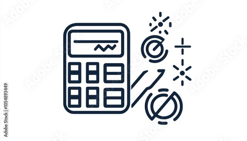 Glyph icon for calculations methodology, emphasizing precision in data handling.