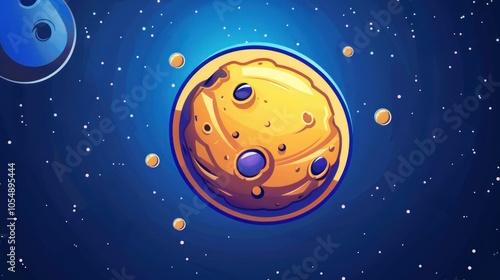 Cosmic Adventure: A Yellow Planet in Space