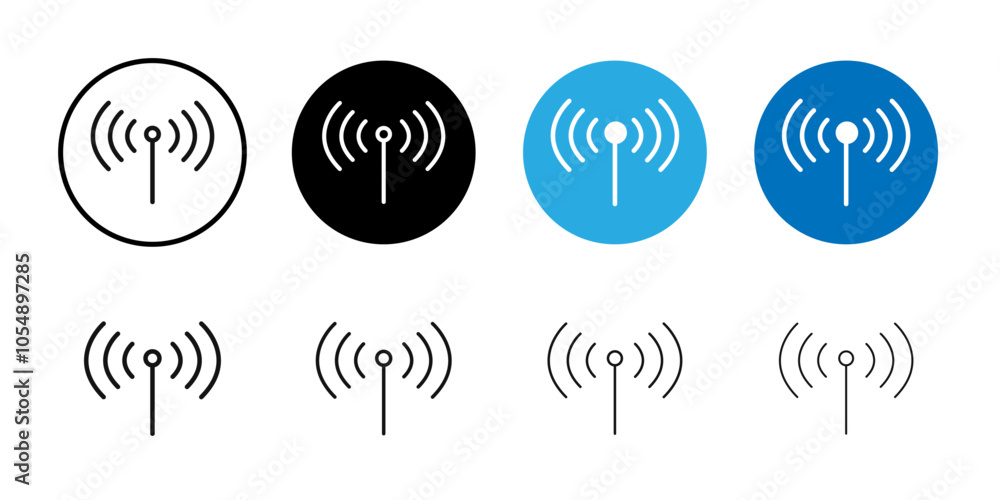 Antenna icon Flat simple outline set Antenna icon Flat simple outline set