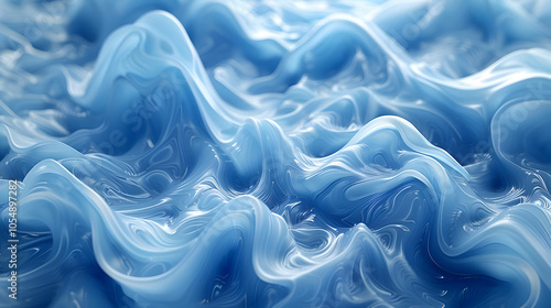 Abstract Blue Swirling 3D Background