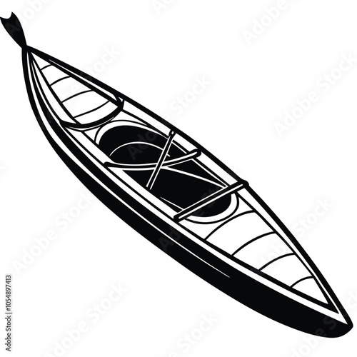 Kayak vector silhouette.