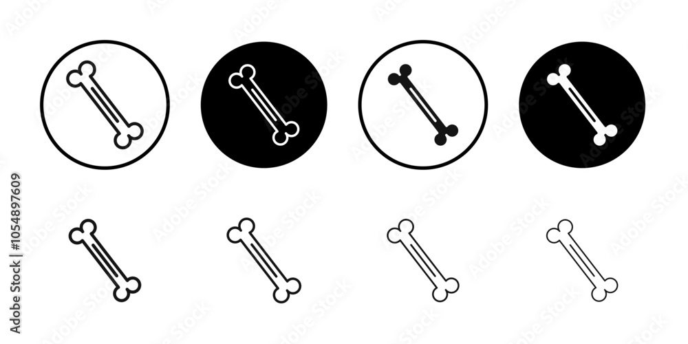 Bone icon Flat simple outline set Bone icon Flat simple outline set