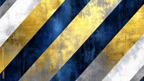 Wallpaper Mural Metallic gold and silver lines form a sharp, elegant geometry on dark blue, creating a high-end. deeply luxurious aesthetic Torontodigital.ca