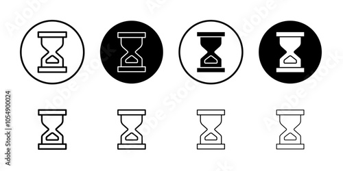 Hourglass icon Flat simple outline set