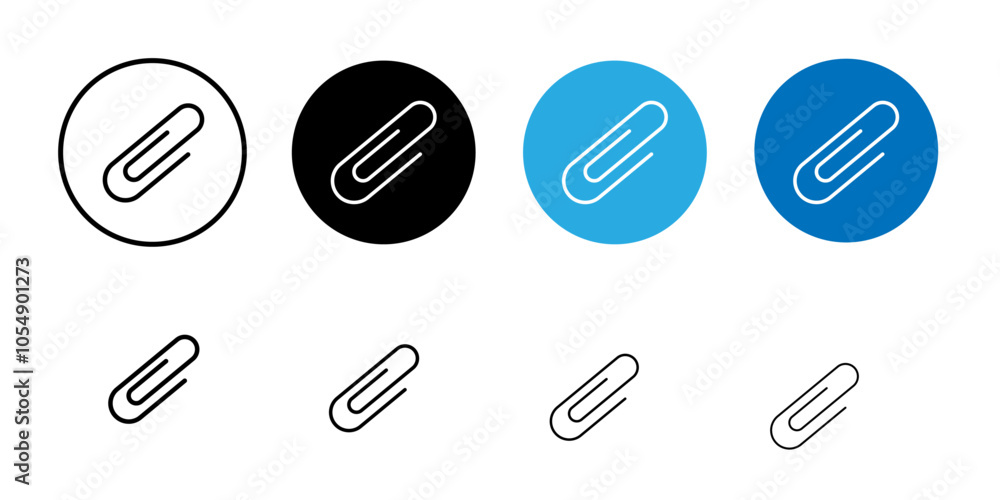 Paperclip icon Flat simple outline set Paperclip icon Flat simple outline set