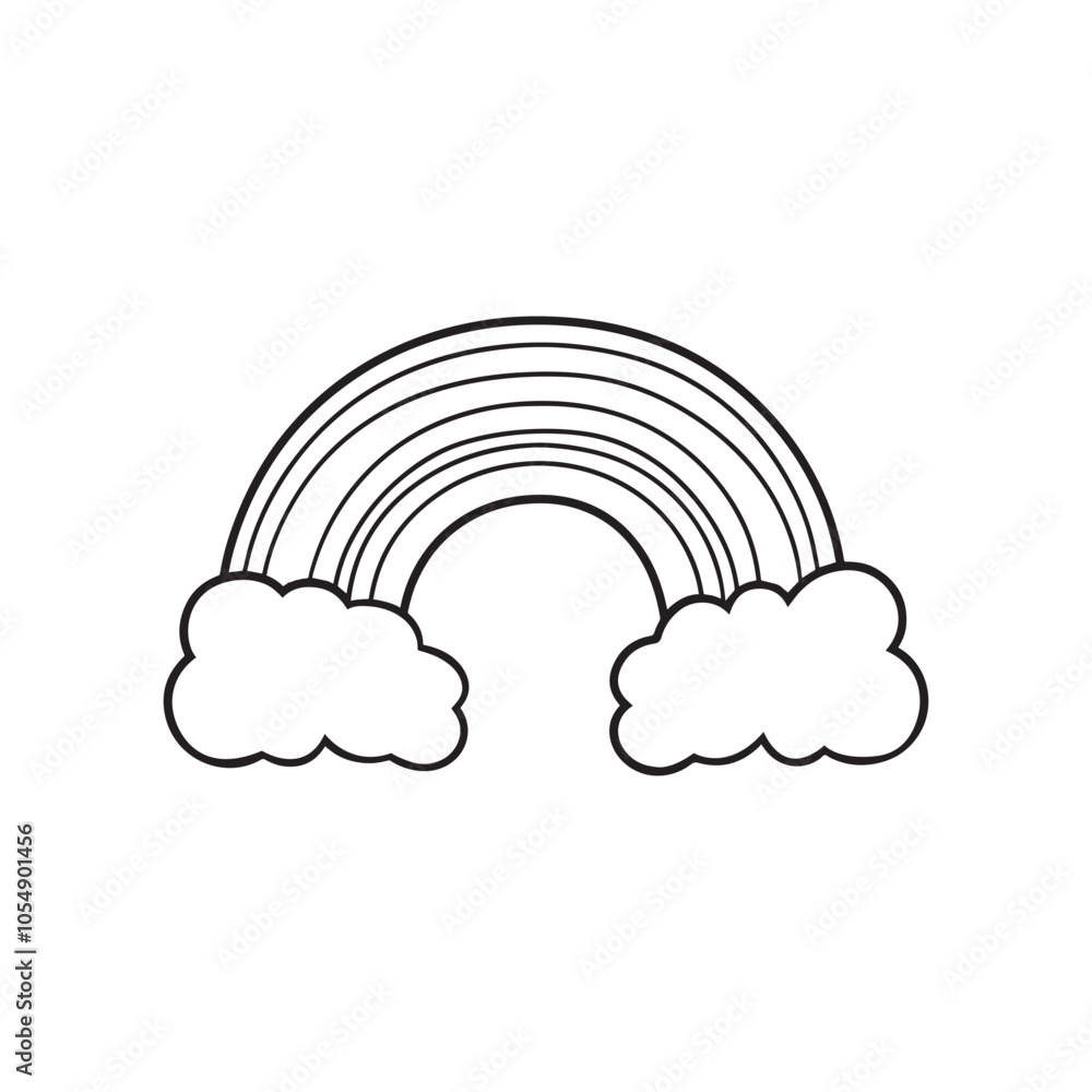 Rainbow Outline Clipart Design - Rainbow Vector illustration in black and white Rainbow Outline Clipart Design - Rainbow Vector illustration in black and white