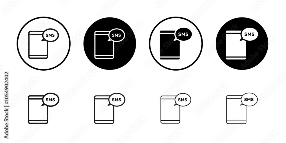 SMS icon Flat simple outline set SMS icon Flat simple outline set