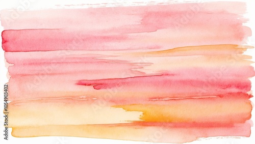 Warm, sunset-inspired watercolor wash in soft pink, coral, and gold tones. Created with generative AI technology