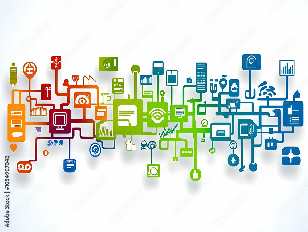 Flat Hovering Neural Web with Skill Building Icons, Floating Digital Expertise, AI Growth Concept, Isolated on White Background, Tech Infographics, Simple Flat Vector Illustration for Smart Business T Flat Hovering Neural Web with Skill Building Icons, Floating Digital Expertise, AI Growth Concept, Isolated on White Background, Tech Infographics, Simple Flat Vector Illustration for Smart Business T