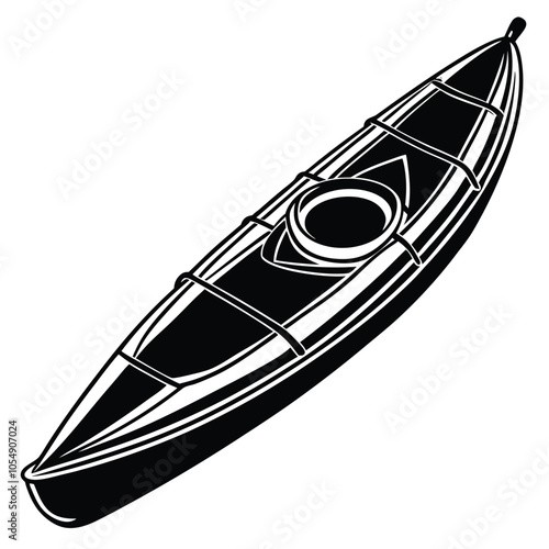 Kayak vector silhouette.