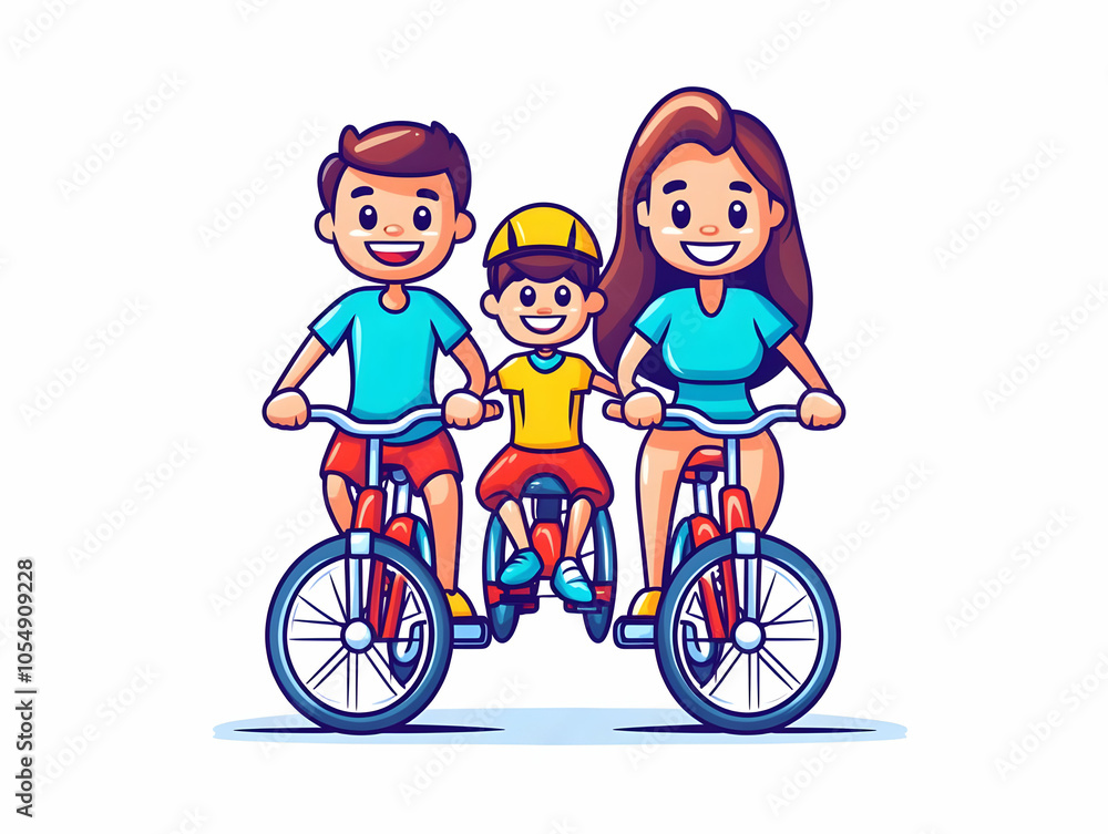 Flat Plain Park Family Bicycle Ride Illustration, Outdoor Activity Family Fun in Nature, Vector Art Concept for Family Bonding, Happiness, Freedom in Flat Design for Marketing Use. Flat Plain Park Family Bicycle Ride Illustration, Outdoor Activity Family Fun in Nature, Vector Art Concept for Family Bonding, Happiness, Freedom in Flat Design for Marketing Use.