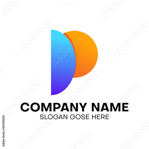 Free Download Modern geometry letter p logo design - GFXLoad