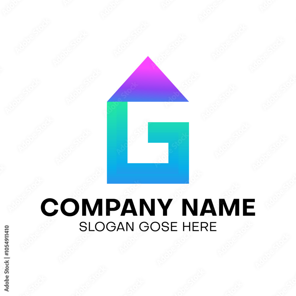 Modern letter g home house real estate logo design Modern letter g home house real estate logo design