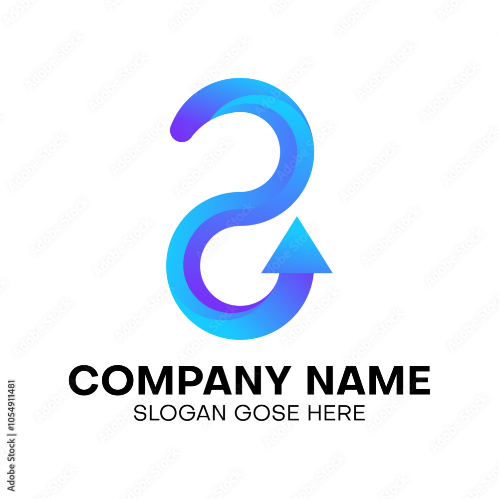 Modern letter s logo design arrow up Modern letter s logo design arrow up