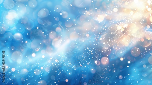 A cool blue bokeh background with sparkling light orbs, giving a dreamy and tranquil vibe, perfect for an elegant visual effect.