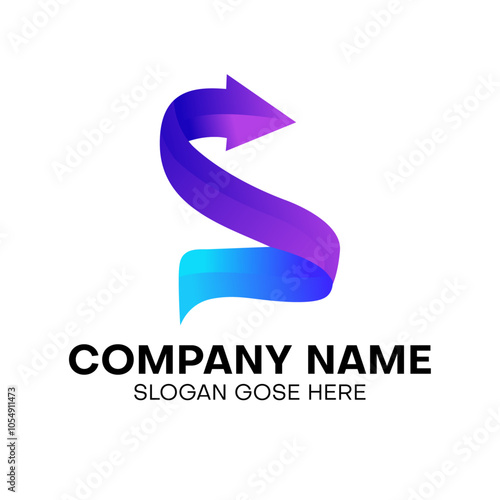 Modern abstract letter s logo design icon