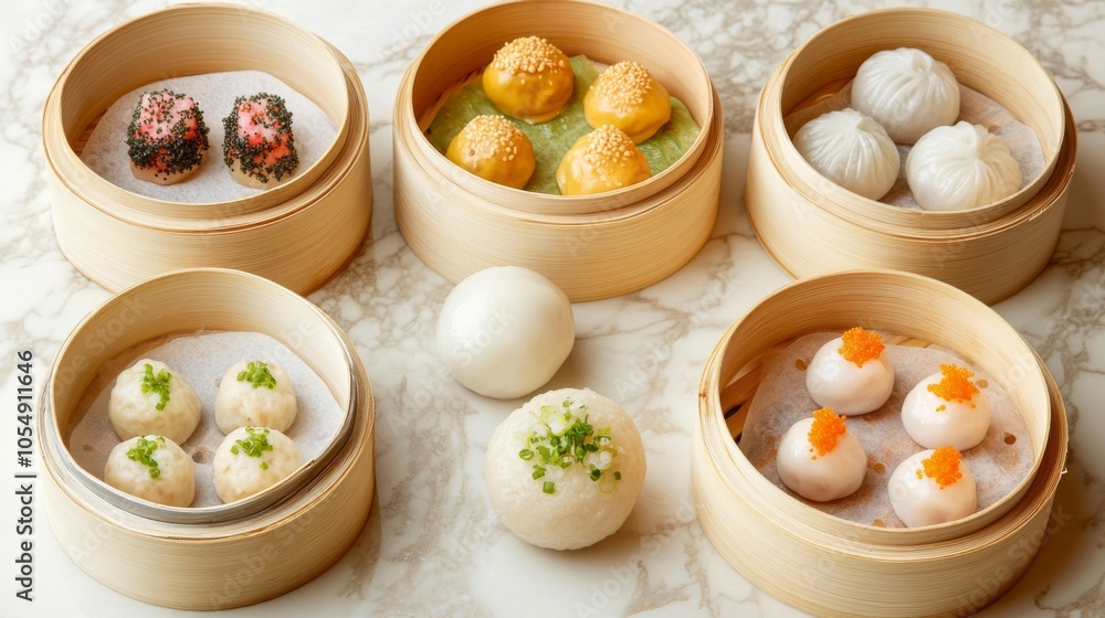 Warm Sesame Topped Buns in Modern Dining Setting Warm Sesame Topped Buns in Modern Dining Setting