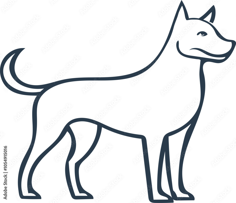Dog vector art illustration on a white background Dog vector art illustration on a white background
