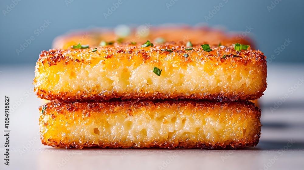 Crispy Golden Latkes Stacked Neatly on a Surface Crispy Golden Latkes Stacked Neatly on a Surface
