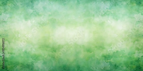 Serene Green Watercolor Background with Paper Texture and Symmetrical Design for Minimalist Art and Graphic Projects